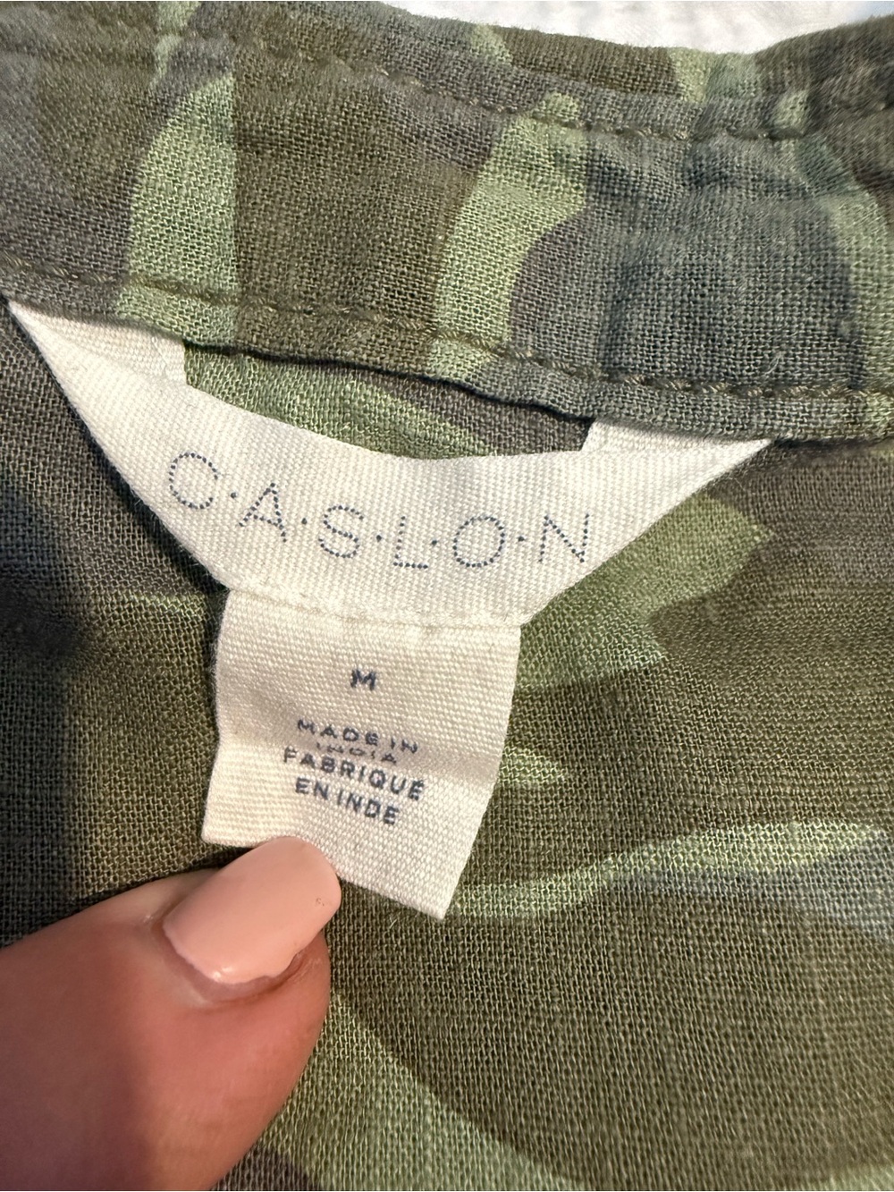 Caslon Olive Green Camo Button-Up Shirt - Picture 2 of 2